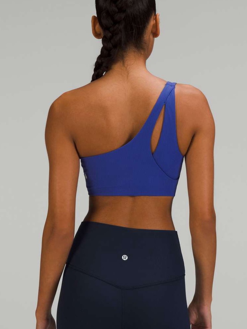 lululemon Ribbed Nulu Asymmetrical One Shoulder Yoga Bra in Psychic Size 6